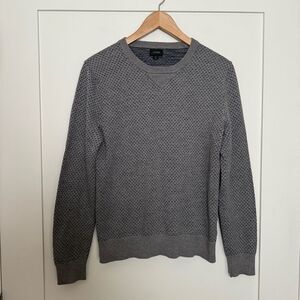 J Crew Sweater Mens Sz S Gray Knit Crew Neck 100% Cotton Preppy Office Career